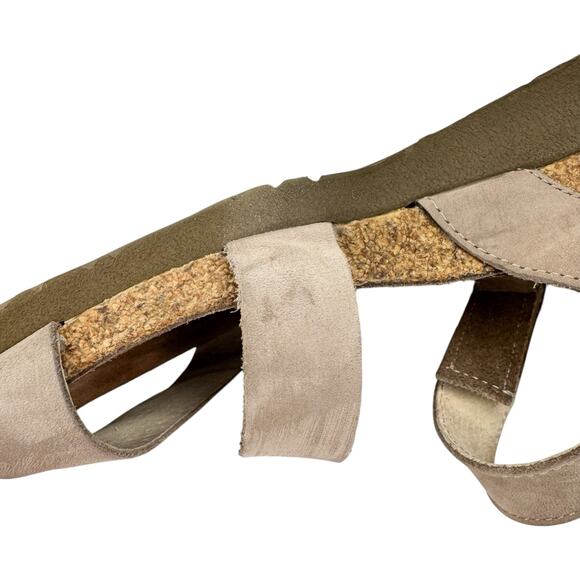 Noat Kayla Gray Suede Nubuck Leather Strappy Wedge Sandal 13 Comfort Lightweight - Picture 12 of 16